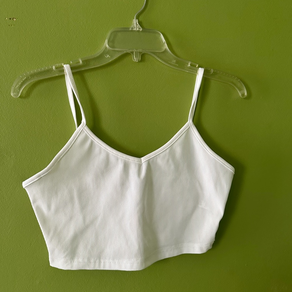Women’s White Cropped Tank Top